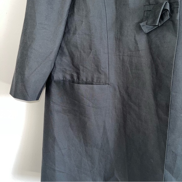 Chloe Black Single Breasted Trench Coat Jacket Size T 42 Silk Blend - Picture 5 of 11